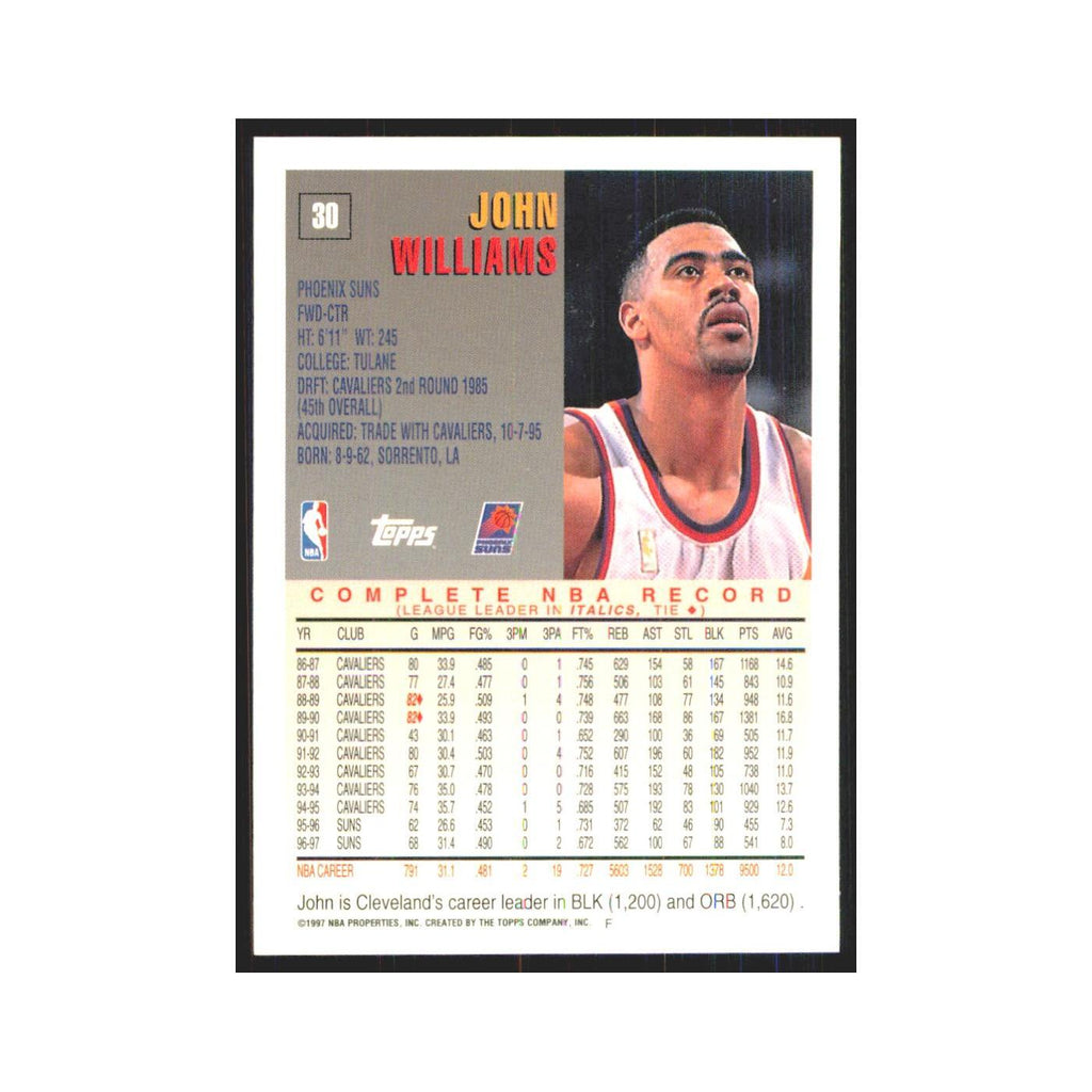 1997 Topps John Williams Suns #30.0