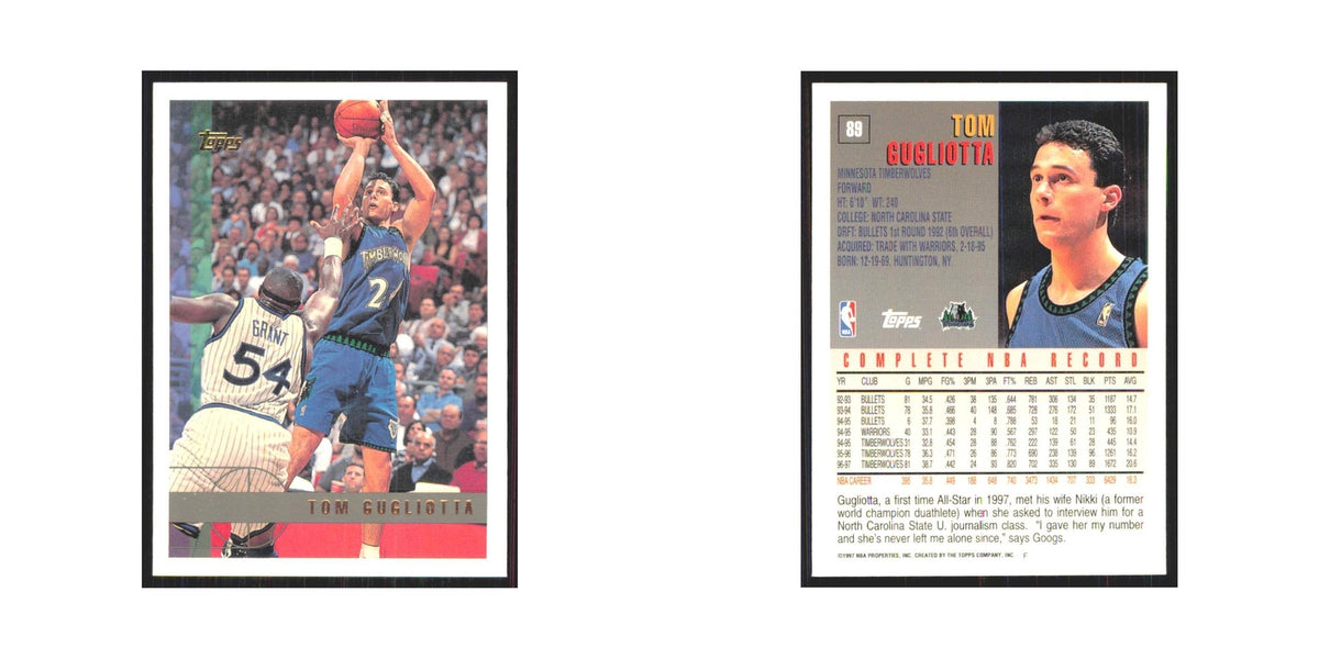 1997 Topps Tom Gugliotta Timberwolves #89.0