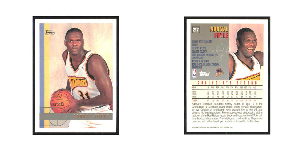 1997 Topps Adonal Foyle Golden State Warriors #217.0