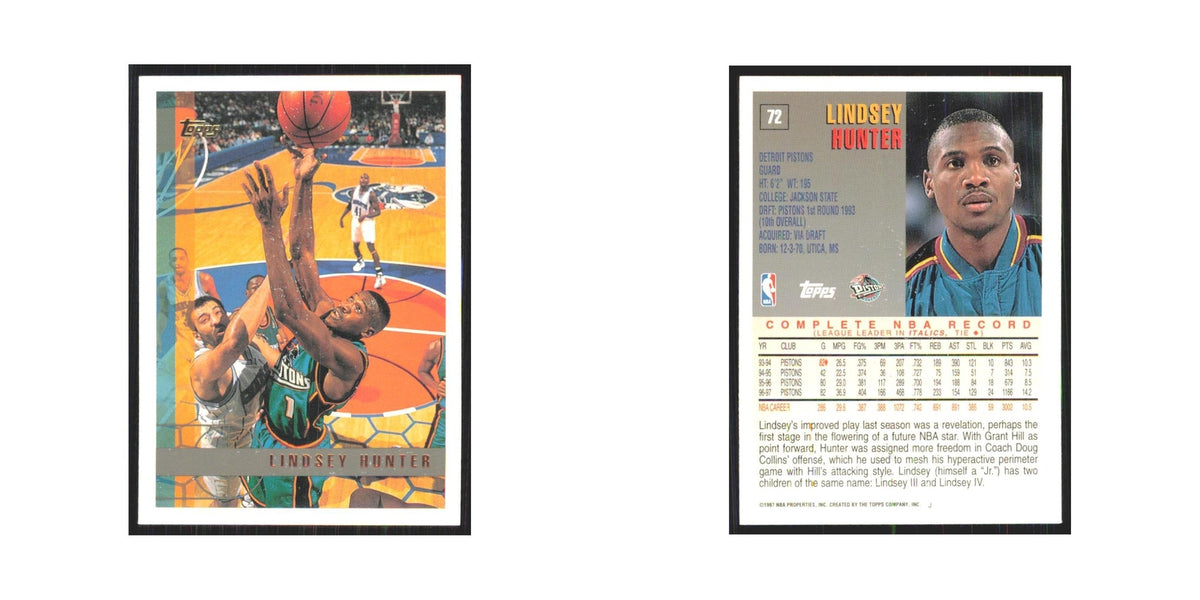1997 Topps Lindsey Hunter Pistons #72.0
