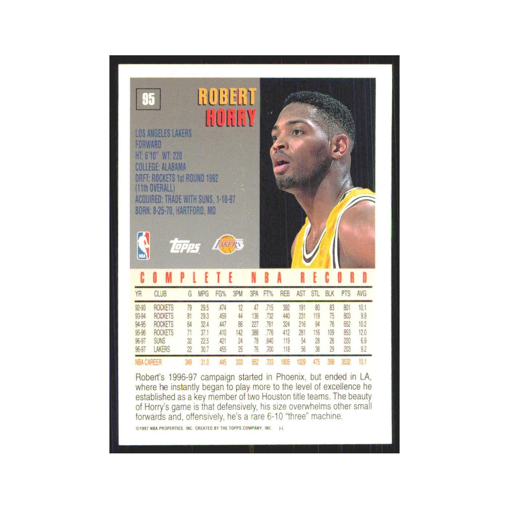 1997 Topps Robert Horry Lakers #95.0