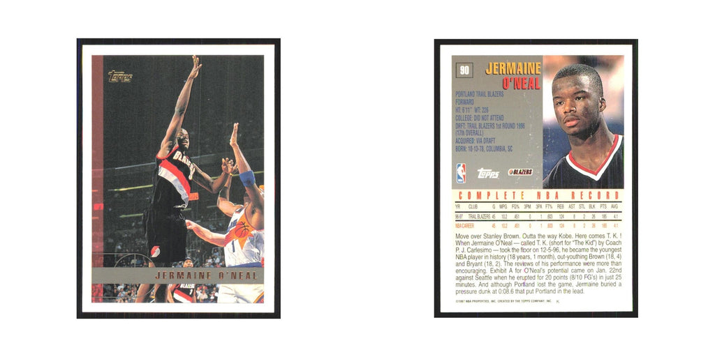 1997 Topps Jermaine O'Neal Blazers #90.0
