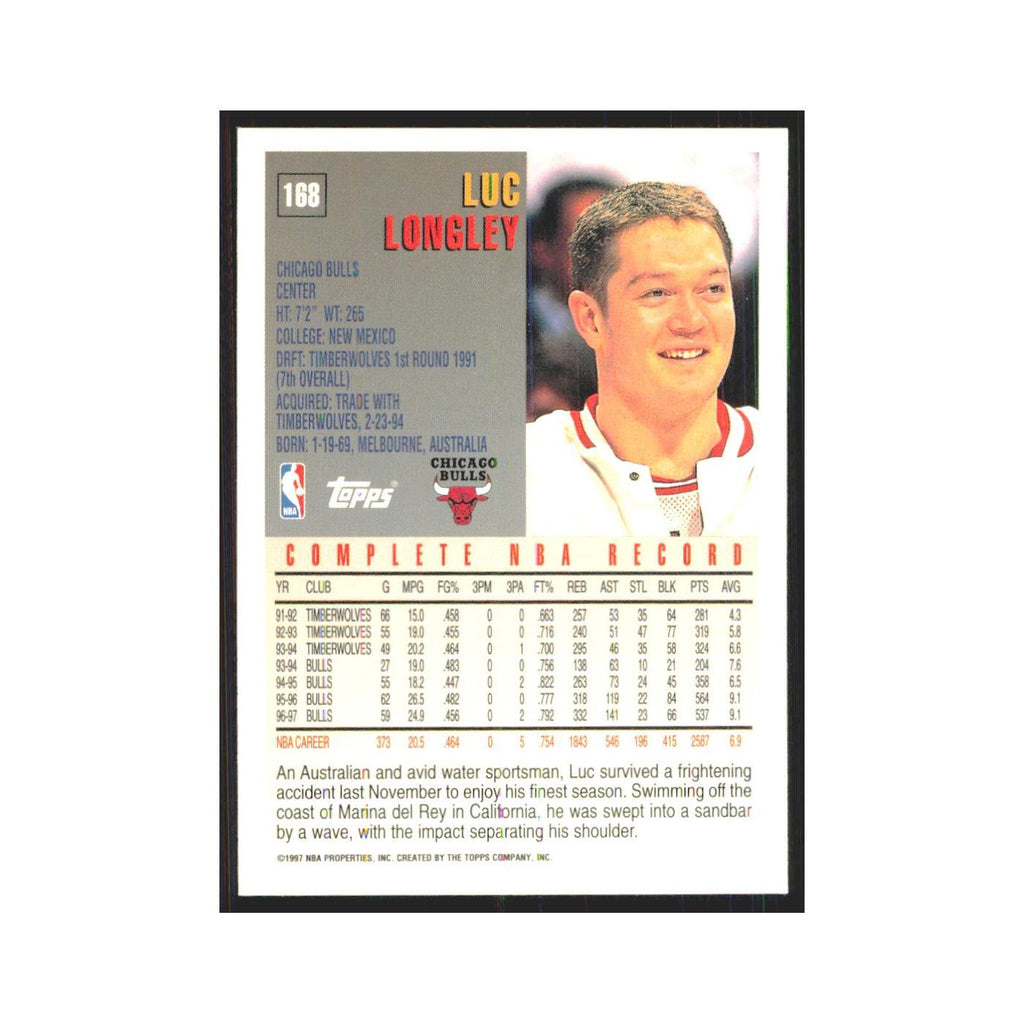 1997 Topps Luc Longley Bulls #168.0