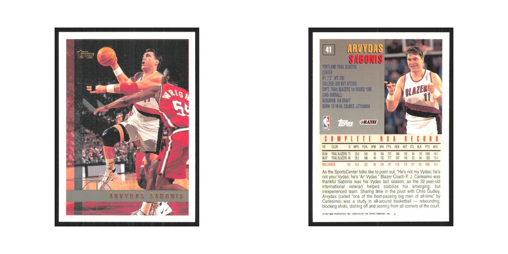 1997 Topps Arvydas Sabonis Blazers #41.0