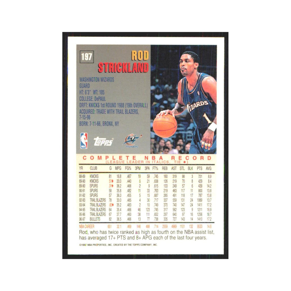 1997 Topps Rod Strickland Wizards #197.0