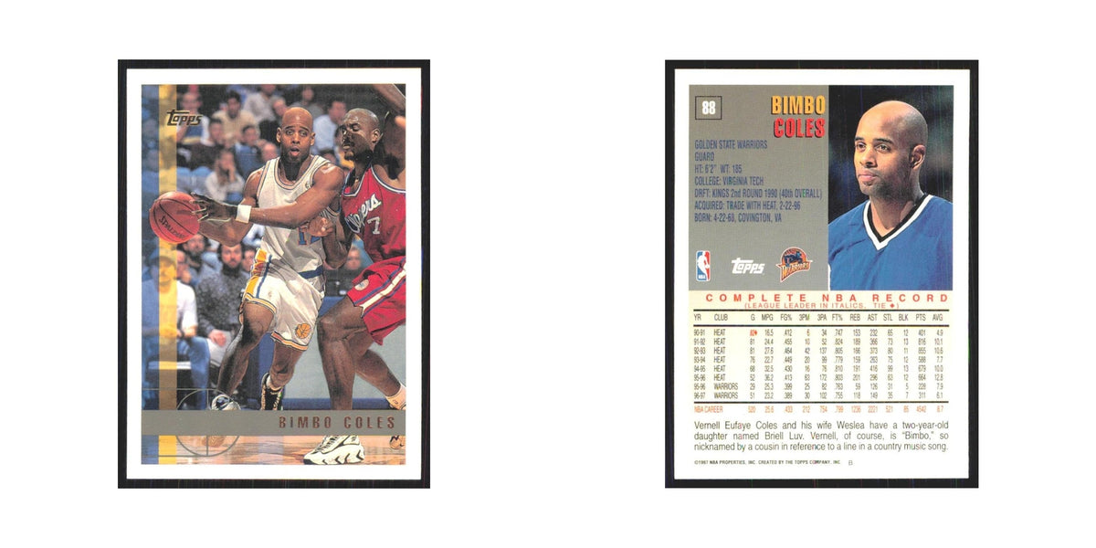 1997 Topps Bimbo Coles Golden State Warriors #88.0