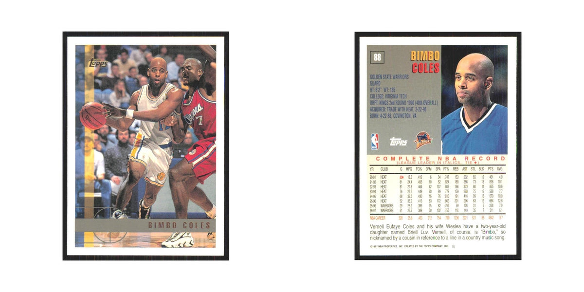 1997 Topps Bimbo Coles Golden State Warriors #88.0