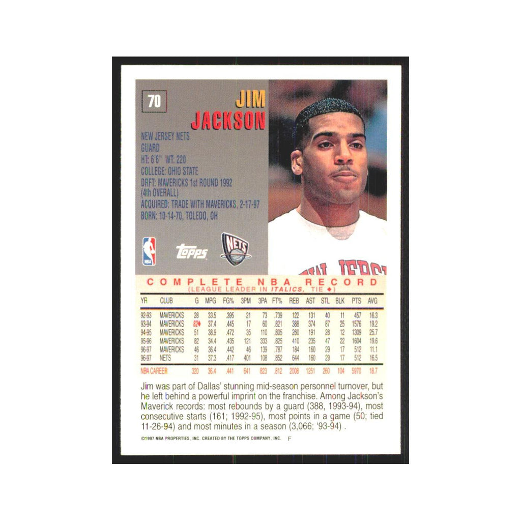 1997 Topps Jim Jackson Nets #70.0