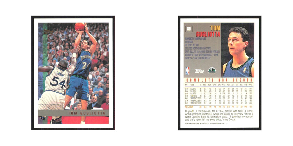 1997 Topps Tom Gugliotta Timberwolves #89.0