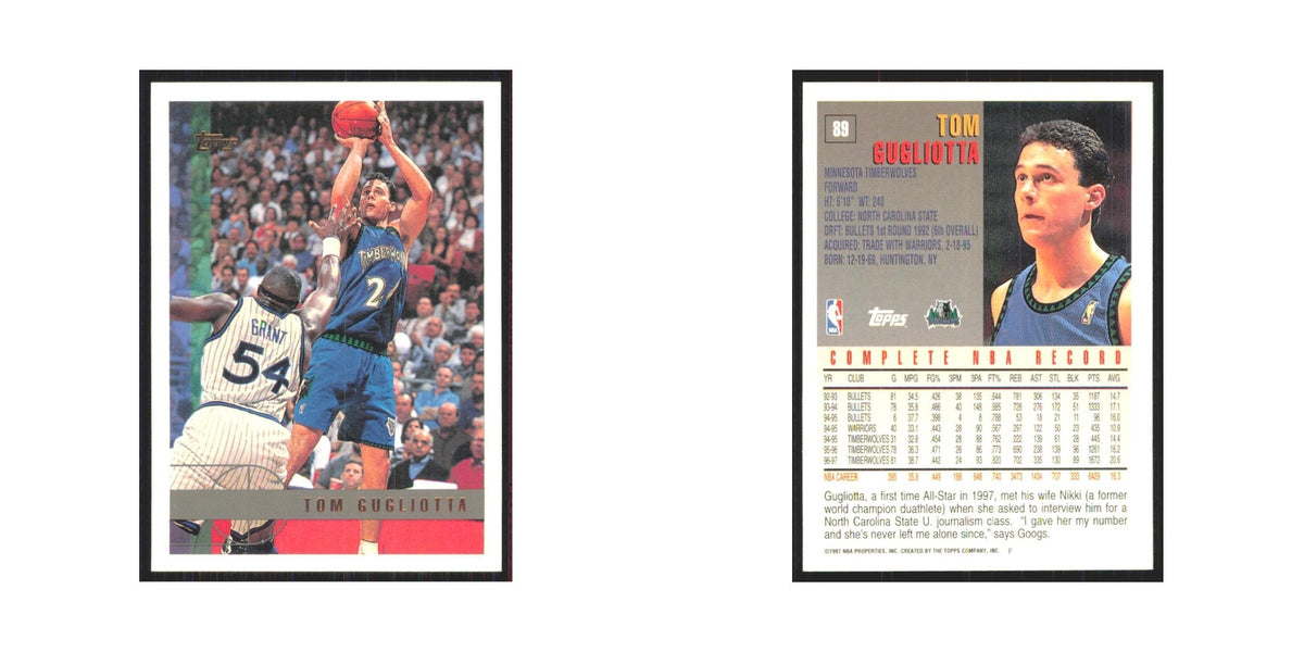 1997 Topps Tom Gugliotta Timberwolves #89.0