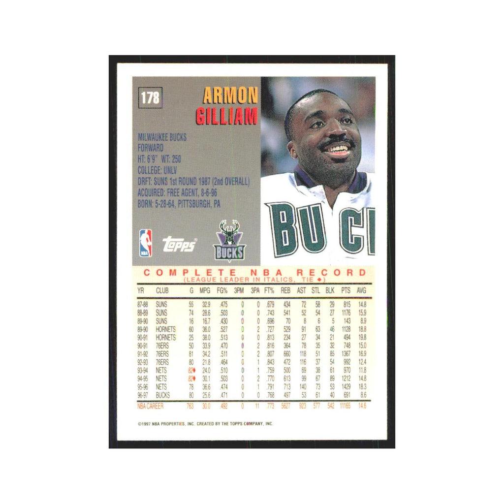 1997 Topps Armon Gilliam Bucks #178.0