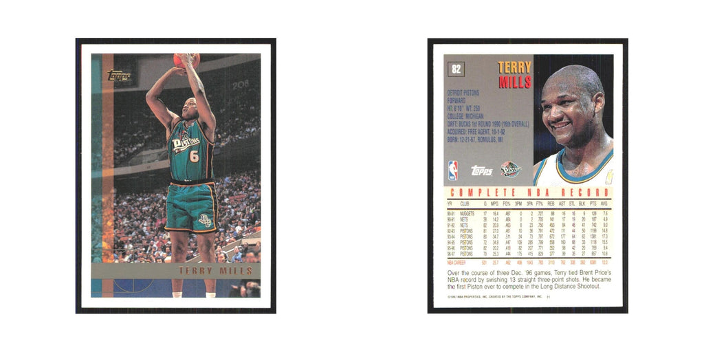 1997 Topps Terry Mills Pistons #82.0