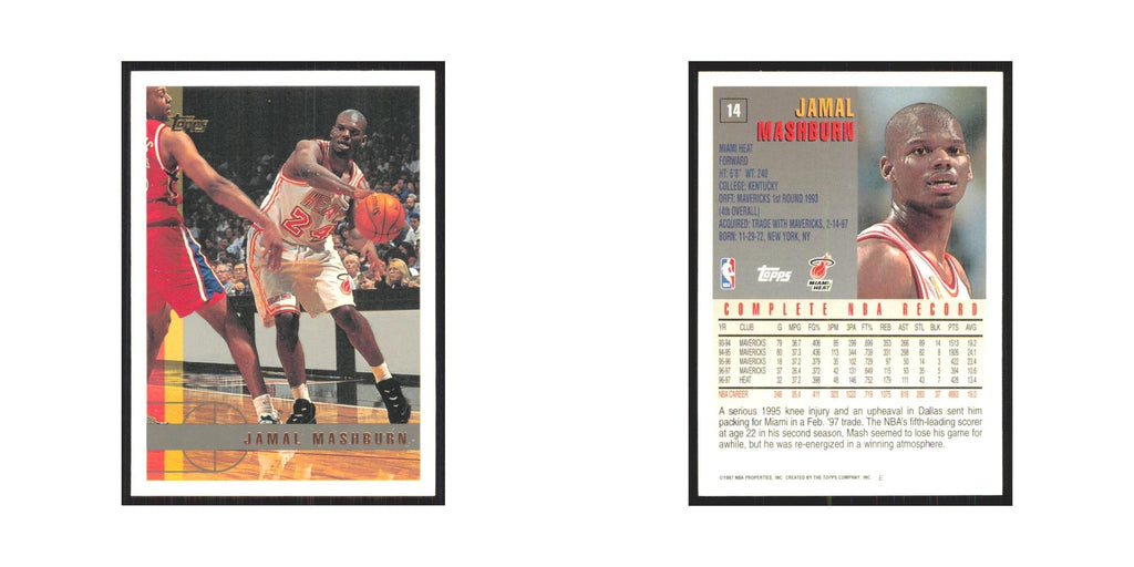 1997 Topps Jamal Mashburn Heat #14.0