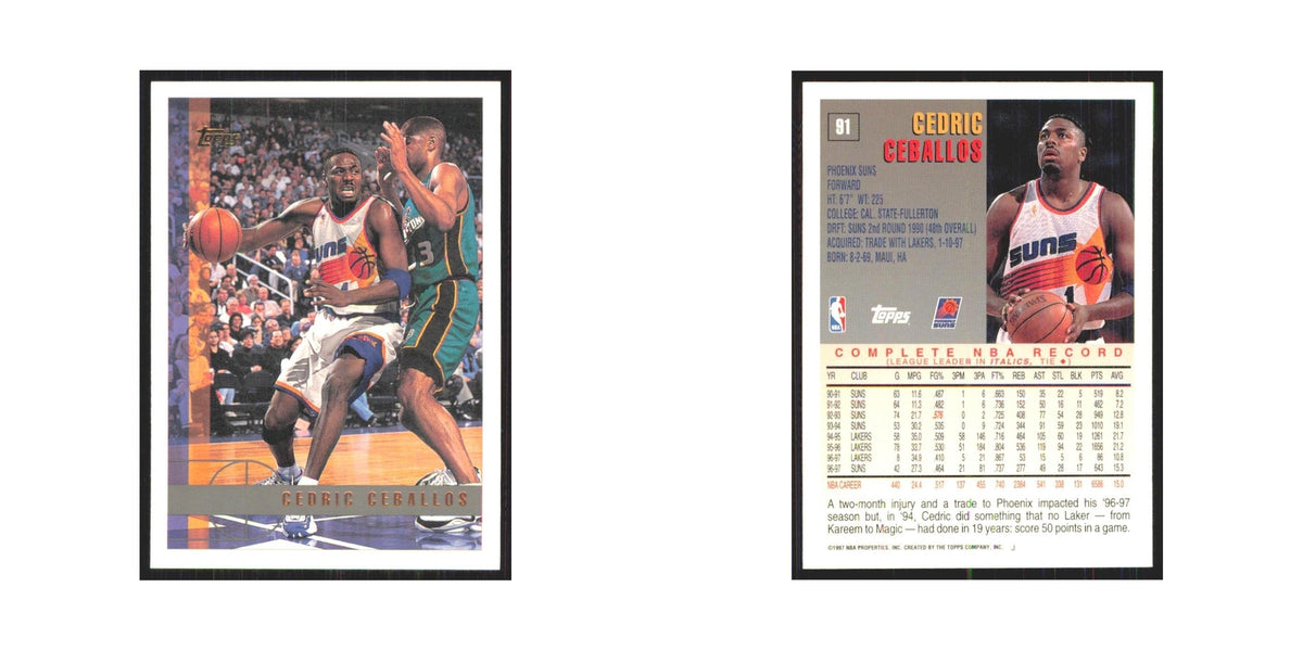 1997 Topps Cedric Ceballos Suns #91.0