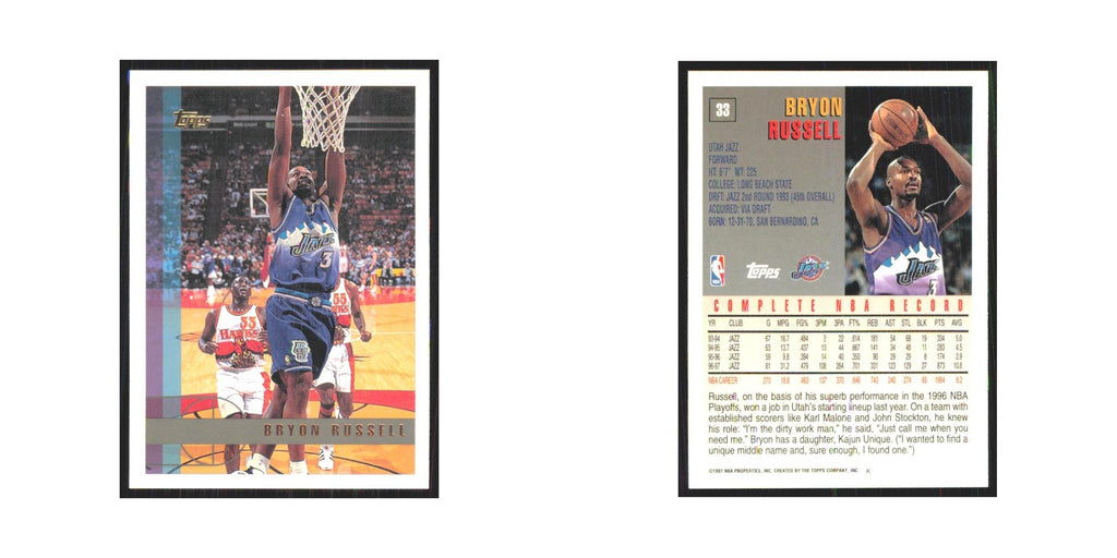 1997 Topps Bryon Russell Jazz #33.0