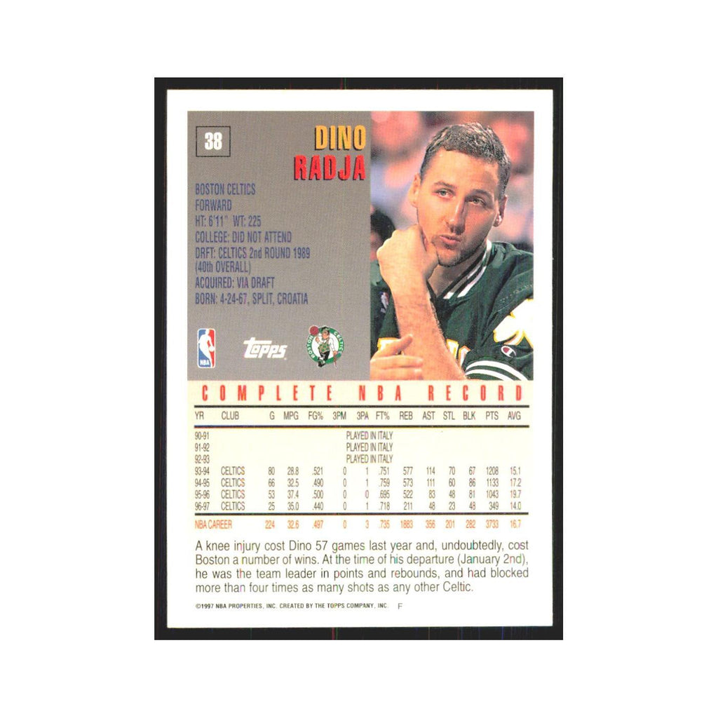 1997 Topps Dino Radja Celtics #38.0