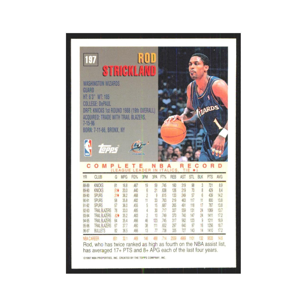 1997 Topps Rod Strickland Wizards #197.0
