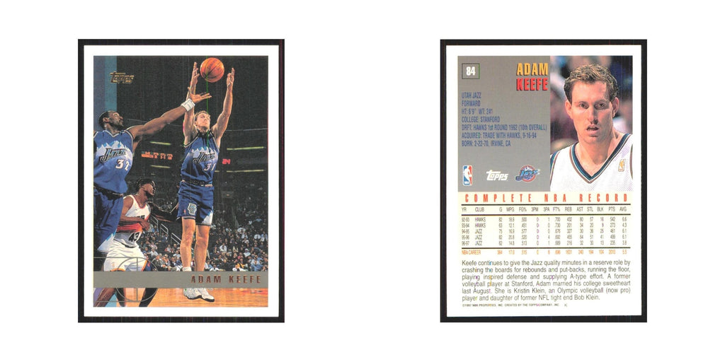 1997 Topps Adam Keefe Jazz #84.0