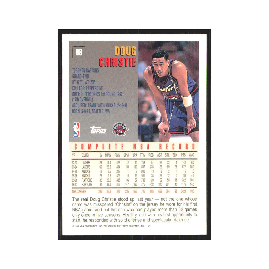 1997 Topps Doug Christie Raptors #98.0