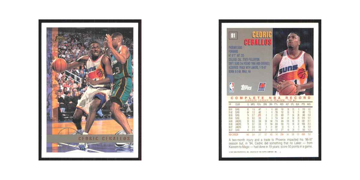 1997 Topps Cedric Ceballos Suns #91.0