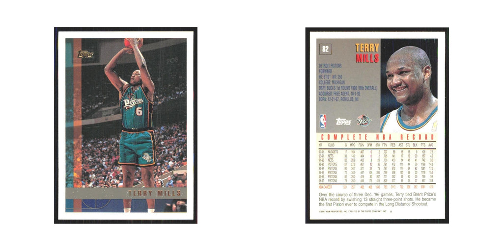 1997 Topps Terry Mills Pistons #82.0