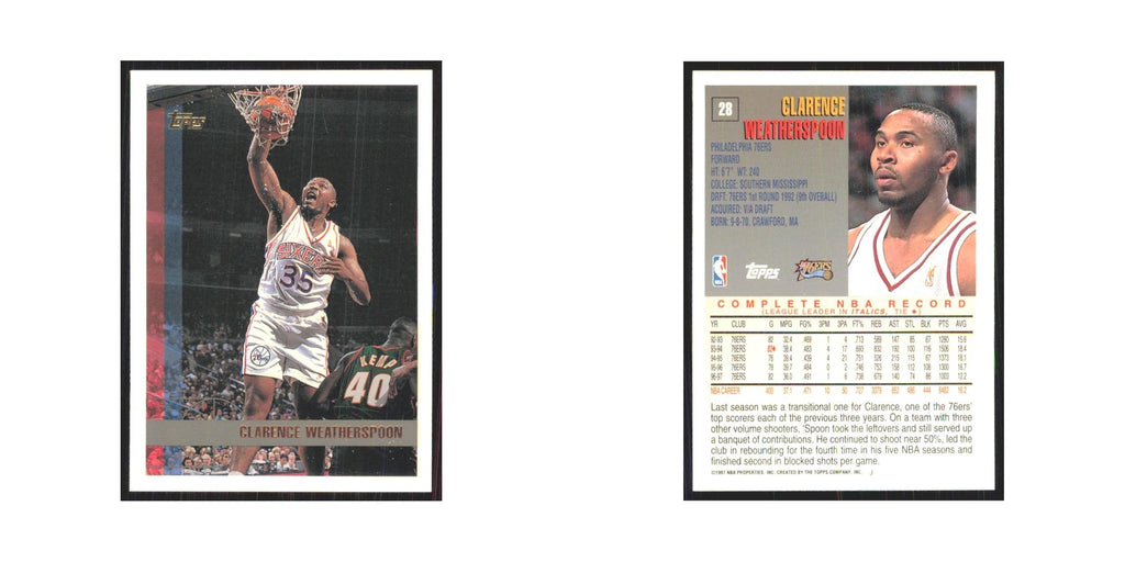 1997 Topps Clarence Weatherspoon 76ers #28.0