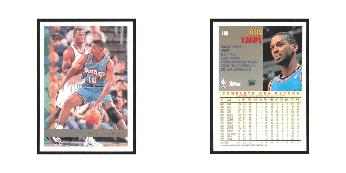 1997 Topps Otis Thorpe Vancouver Grizzlies #196.0