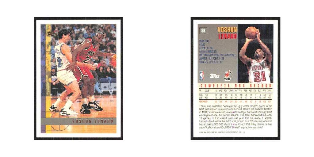 1997 Topps Voshon Lenard Heat #99.0