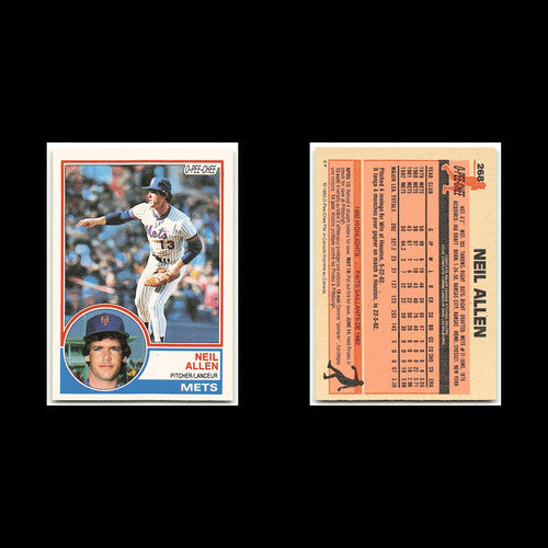 Neil Allen #268 1983 O-Pee-Chee New York Mets Baseball Card MLB NM