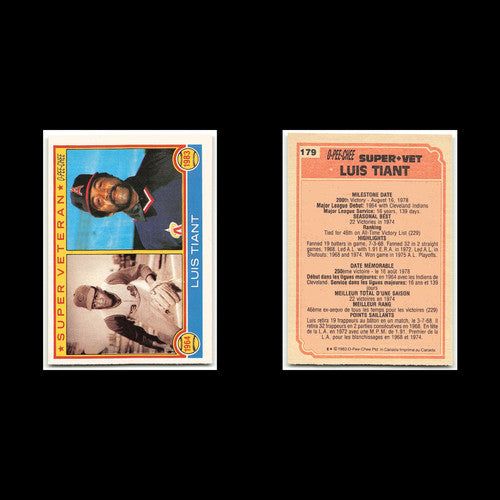Luis Tiant #179 1983 O-Pee-Chee Cleveland Indians/California Angels Baseball MLB