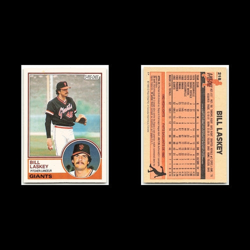 Bill Laskey #218 1983 O-Pee-Chee San Francisco Giants Baseball Card MLB NM