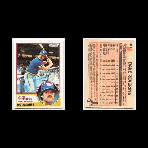 Dave Revering #291 1983 O-Pee-Chee Seattle Mariners Baseball Card MLB NM