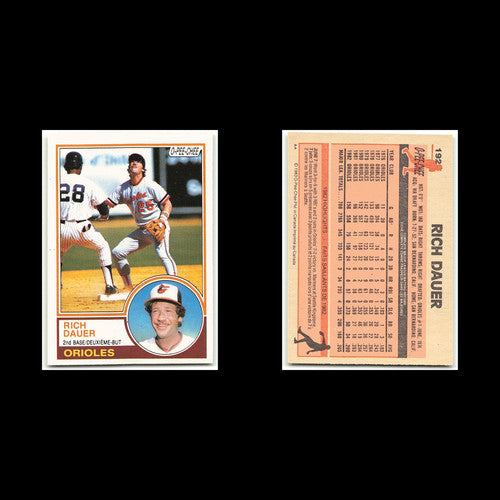 Rich Dauer #192 1983 O-Pee-Chee Baltimore Orioles Baseball Card MLB NM