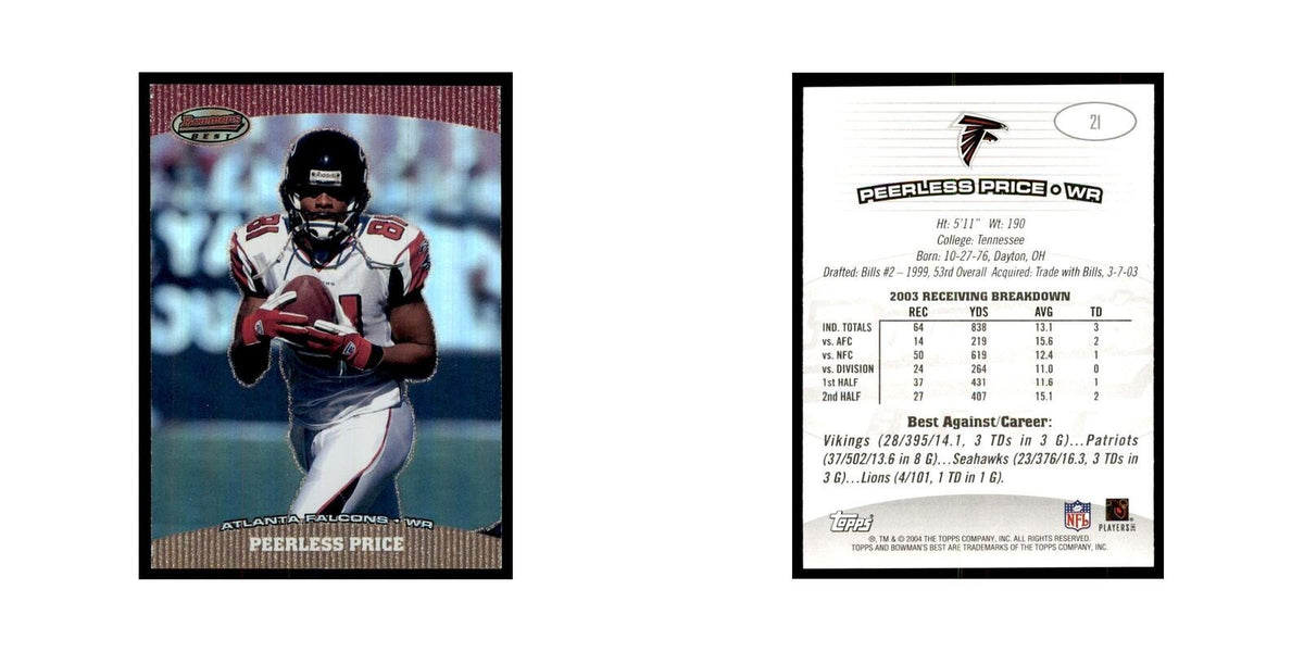 2004 Bowman's Best Atlanta Falcons Football Cards #21