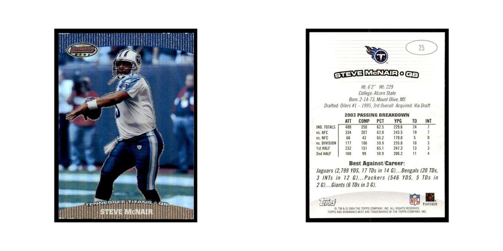 2004 Bowman's Best Steve McNair Football Cards #25