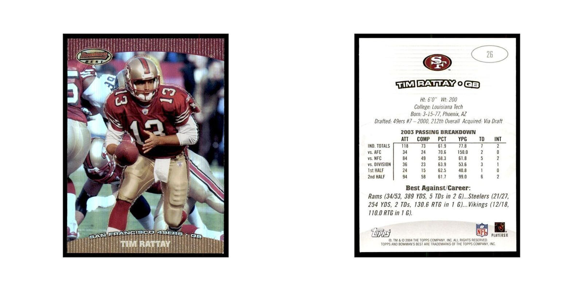 2004 Bowman's Best Tim Rattay Football Cards #26
