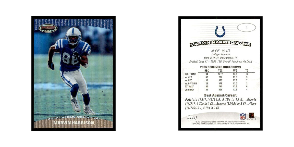 2004 Bowman's Best Marvin Harrison Football Cards #5