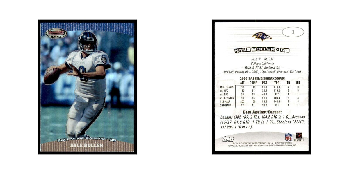 2004 Bowman's Best Kyle Boller Football Cards #3