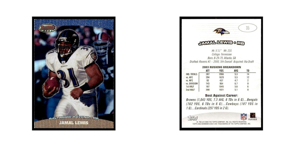 2004 Bowman's Best Jamal Lewis Football Cards #35