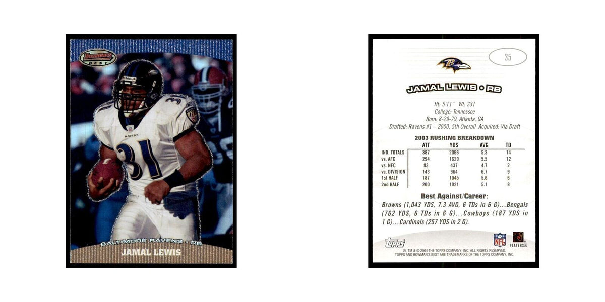 2004 Bowman's Best Jamal Lewis Football Cards #35