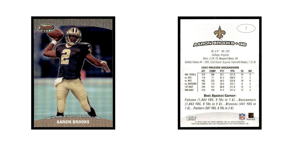 2004 Bowman's Best Aaron Brooks Football Cards #7