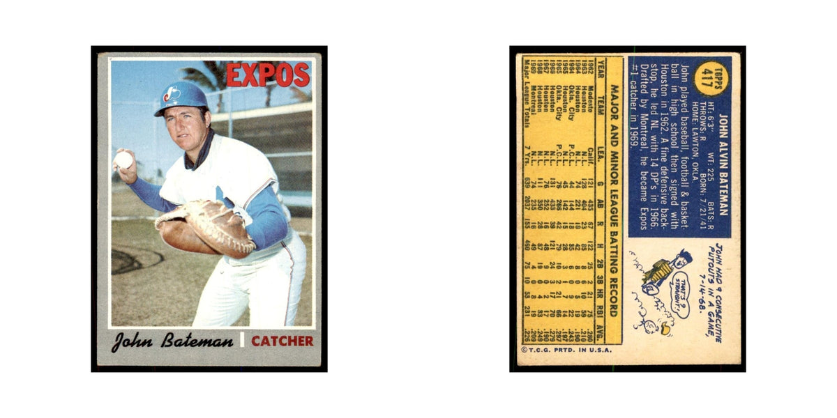 1970 Topps John Bateman Baseball Cards #417