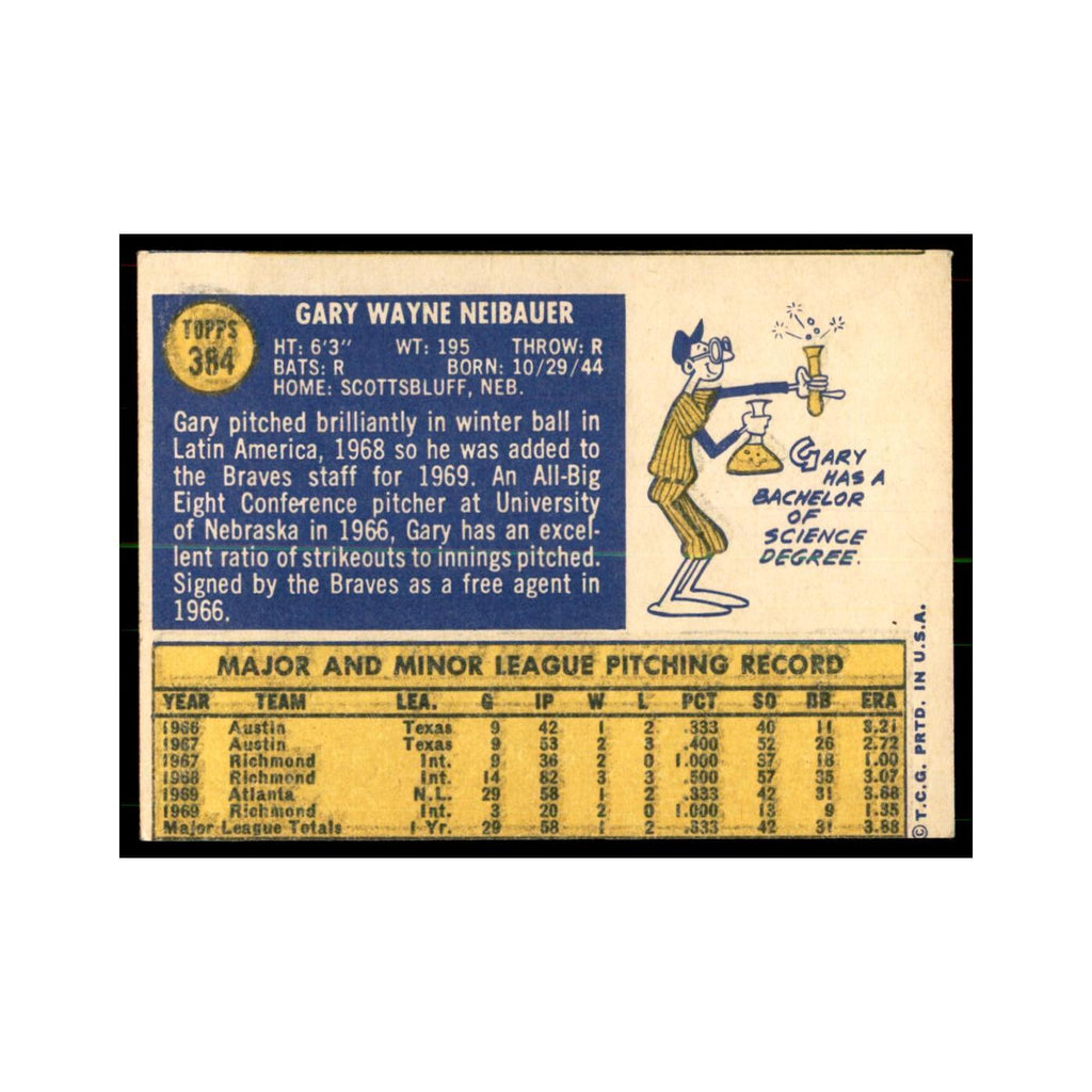 1970 Topps Gary Neibauer Baseball Cards #384
