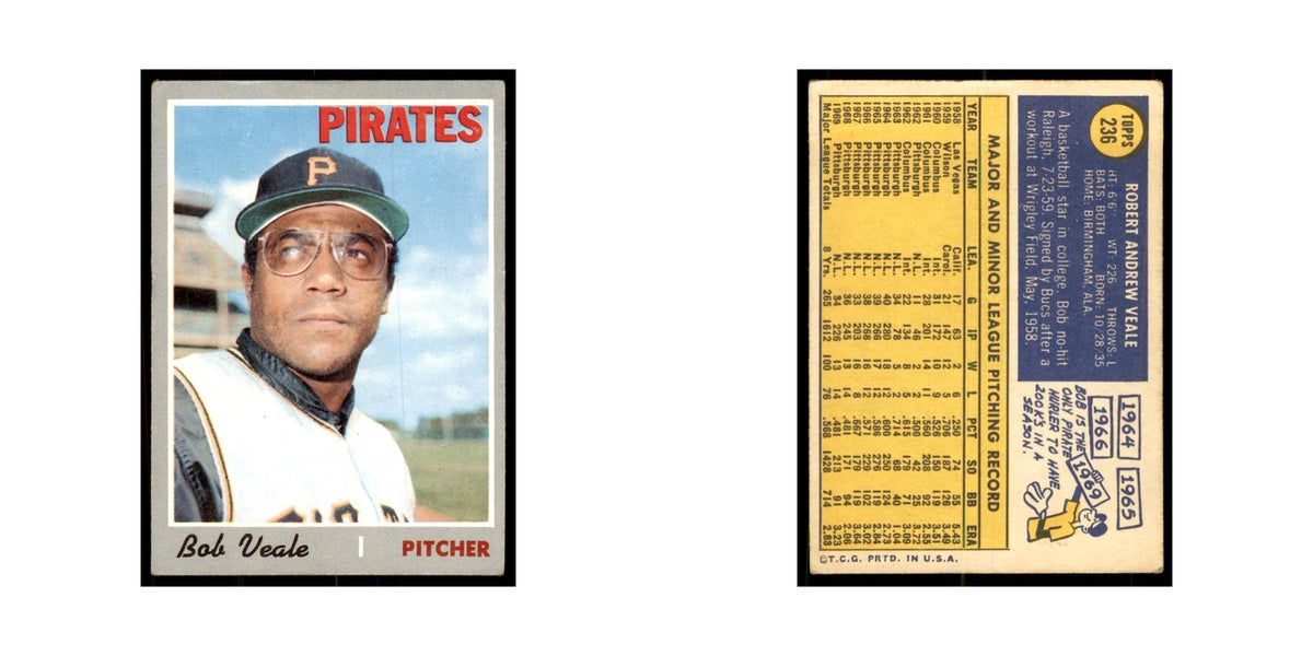 1970 Topps Bob Veale Baseball Cards #236