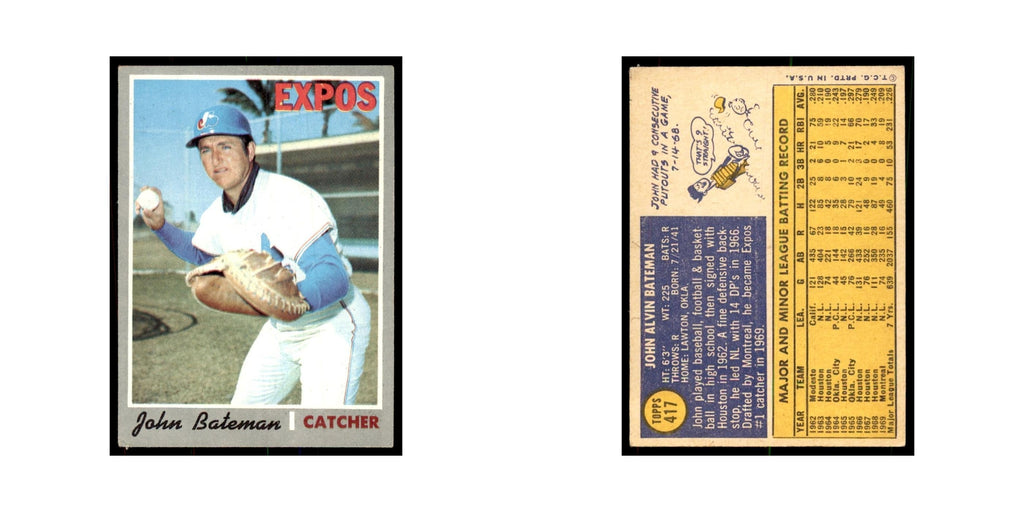 1970 Topps John Bateman Baseball Cards #417