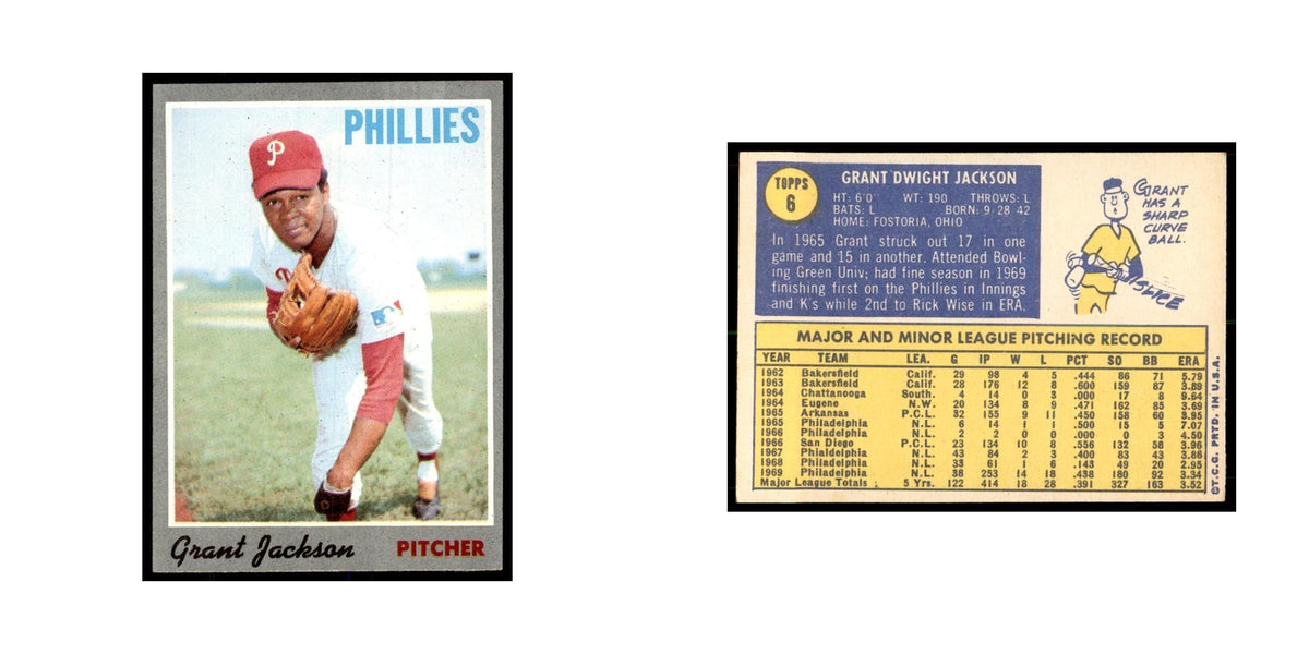 1970 Topps Grant Jackson Baseball Cards #6