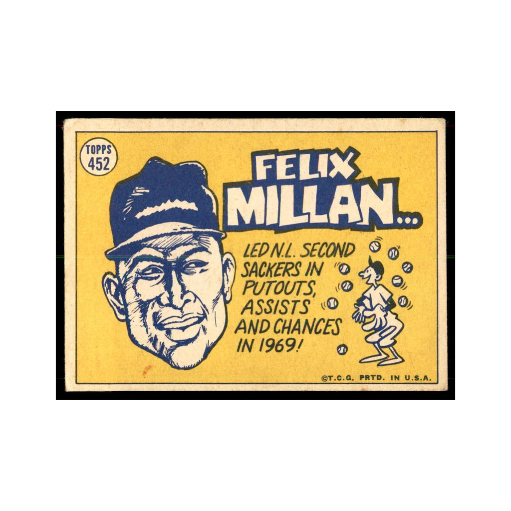 1970 Topps Felix Millan Baseball Cards #452