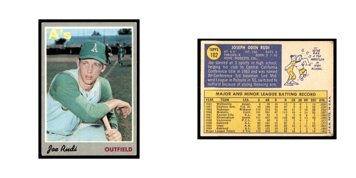 1970 Topps Joe Rudi Baseball Cards #102