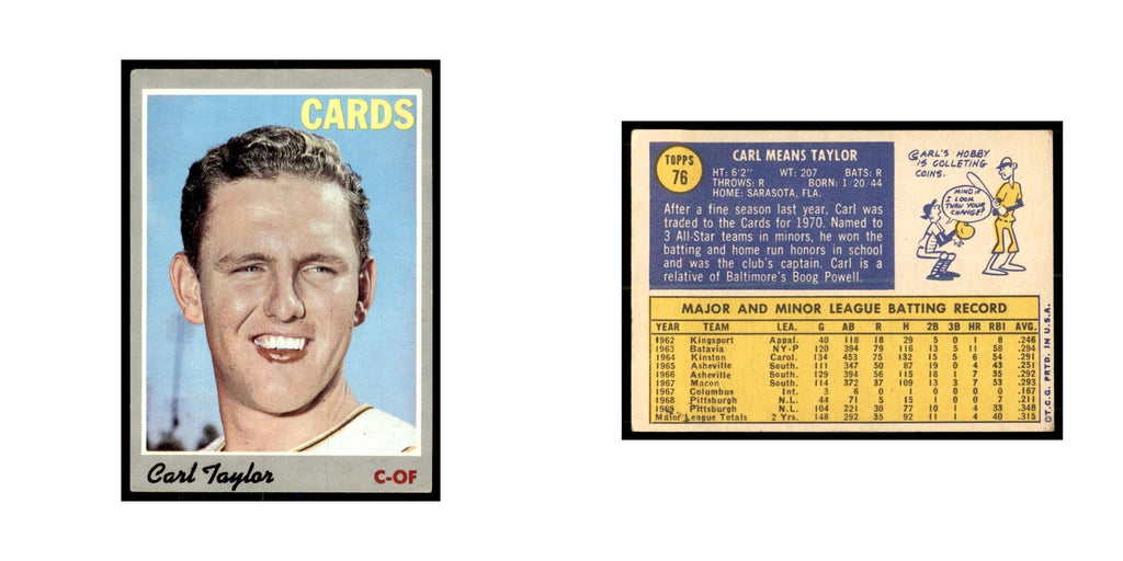 1970 Topps Carl Taylor Baseball Cards #76