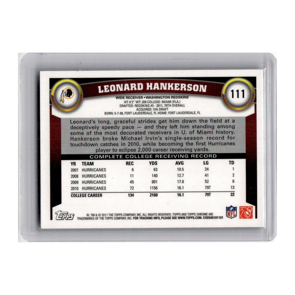 2011 Topps Chrome Leonard Hankerson Redskins #111